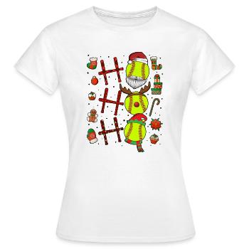 Softball Noël Joueur de softball Cadeau de fête de Noël - T-shirt Femme - blanc - Devant - AI Model Female 172 dark (172cm)