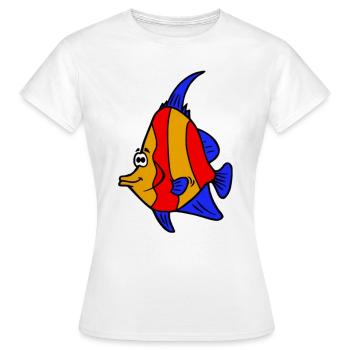 poisson - T-shirt Femme - blanc - Devant - AI Model Female 172 dark (172cm)