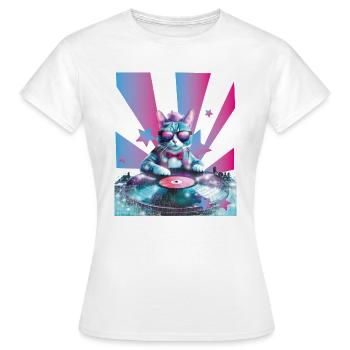 DJ Mix, Ai Cat - T-shirt Femme - blanc - Devant - AI Model Female 172 dark (172cm)