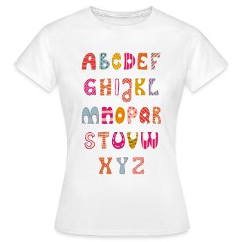 Alphabet, ABC pour les débutants scolaires - T-shirt Femme - blanc - Devant - AI Model Female 172 dark (172cm)