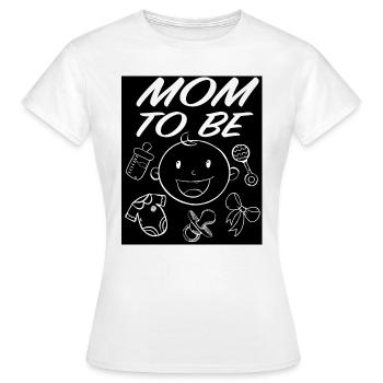 Grossesse T-Shirt Maman pour être Idée Cadeau - T-shirt Femme - blanc - Devant - AI Model Female 172 dark (172cm)