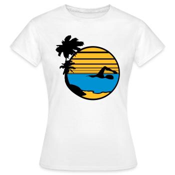 île des palmiers vacances vacances soleil plage natation - T-shirt Femme - blanc - Devant - AI Model Female 172 dark (172cm)