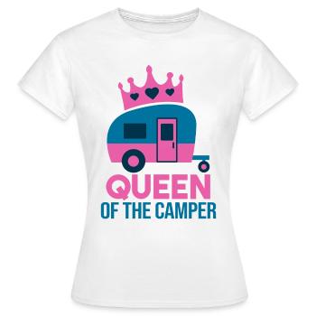 QUEEN OF THE CAMPER - Women's T-Shirt - white - Front - AI Model Female 172 dark (172cm)