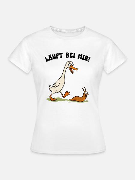 Laufente Schneckenjäger Lustiges Laufenten Ente - Frauen T-Shirt - Weiß