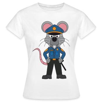 Police Souris/Souris Policier - T-shirt Femme - blanc - Devant - AI Model Female 172 dark (172cm)