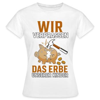 Nous dilapidons l’héritage de nos enfants - T-shirt Femme - blanc - Devant - AI Model Female 172 dark (172cm)