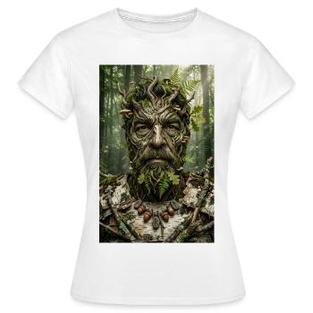 Esprit de la forêt fait d’écorce et de mousse - T-shirt Femme - blanc - Devant - AI Model Female 172 dark (172cm)