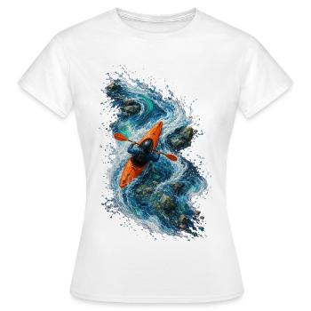 Speed kayaking on blue water - Women's T-Shirt - white - Front - AI Model Female 172 dark (172cm)