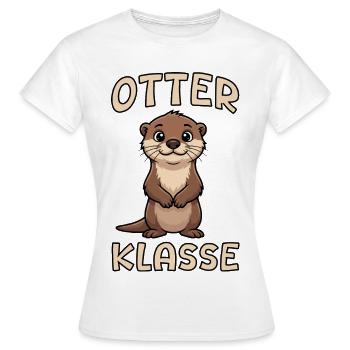 Otter Klasse süßes Otter Einschulung Schüler Tier - Frauen T-Shirt - Weiß - Vorne - AI Model Female 172 dark (172cm)