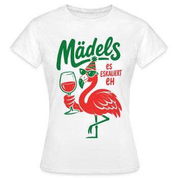 Wein Mädels Es Eskaliert Eh Weinfest - Frauen T-Shirt - Weiß - Vorne - AI Model Female 172 dark (172cm)