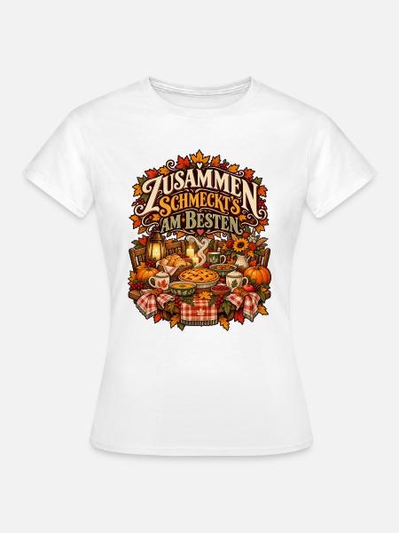 Gutes Essen, liebe Menschen - Frauen T-Shirt - Weiß