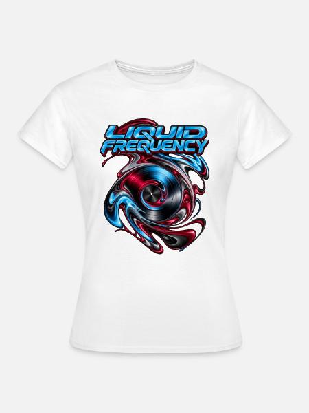 Flüssigfrequenz-Flüssigvinyl - Frauen T-Shirt - Weiß