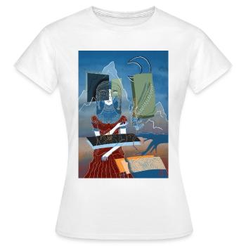 The Hills - Frauen T-Shirt - Weiß - Vorne - AI Model Female 172 dark (172cm)