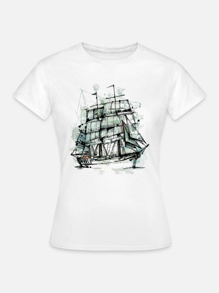 Segelschiff - Frauen T-Shirt - Weiß