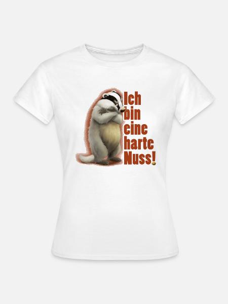 Grimmiger Dachs Die wandernde Nuss - Frauen T-Shirt - Weiß