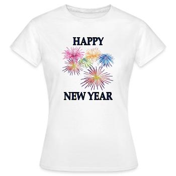 happy new year - Frauen T-Shirt - Weiß - Vorne - AI Model Female 172 dark (172cm)