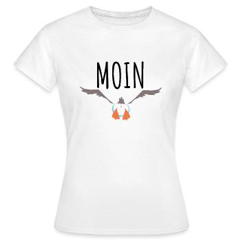 Moin Hamburg Möwe Hansestadt Lustiger Spruch Witz - Frauen T-Shirt - Weiß - Vorne - AI Model Female 172 dark (172cm)