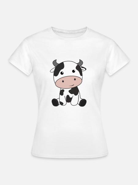 Vacas bebé vacas vacas mancha animales lindos - Camiseta mujer - blanco