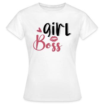 Girl Boss Kisses and Hearts - Women's T-Shirt - white - Front - AI Model Female 172 dark (172cm)