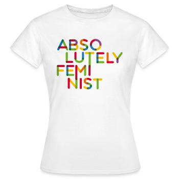 Absolutely rainbow typo - Frauen T-Shirt - Weiß - Vorne - AI Model Female 172 dark (172cm)