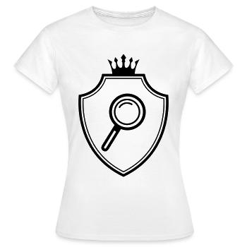 Lupe Wappen - Frauen T-Shirt - Weiß - Vorne - AI Model Female 172 dark (172cm)