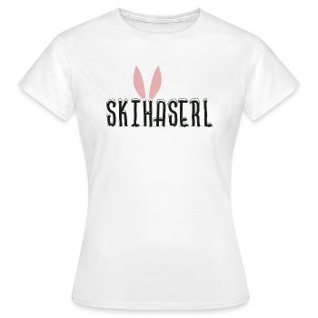 Lapin de ski Lapin de ski avec oreilles - T-shirt Femme - blanc - Devant - AI Model Female 172 dark (172cm)
