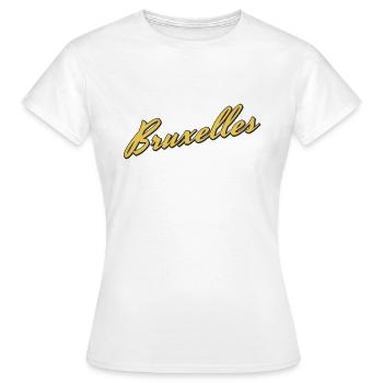 Bruxelles - T-shirt Femme - blanc - Devant - AI Model Female 172 dark (172cm)