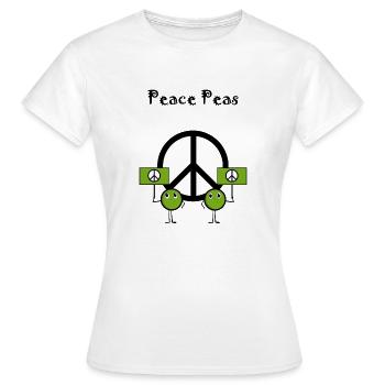 Pois de la paix - T-shirt Femme - blanc - Devant - AI Model Female 172 dark (172cm)