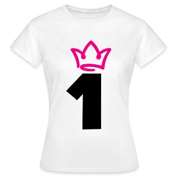 NUMMER EINS 1 Krone - Frauen T-Shirt - Weiß - Vorne - AI Model Female 172 dark (172cm)