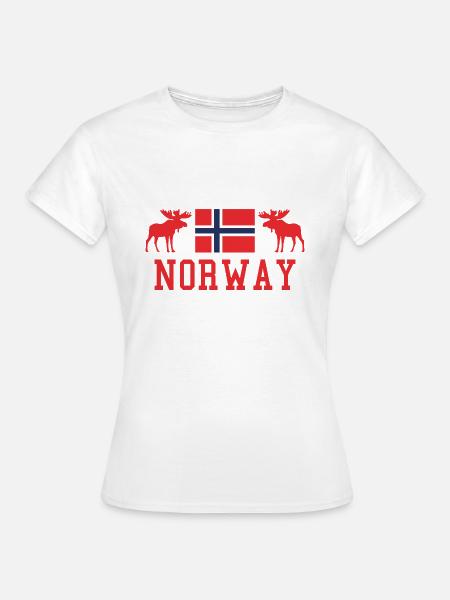 Norway Flag Moose - Frauen T-Shirt - Weiß