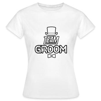 Bachelor party team groom - Women's T-Shirt - white - Front - AI Model Female 172 dark (172cm)