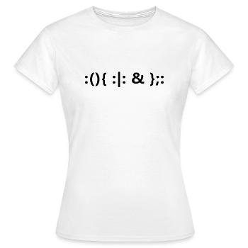 Linux Admin Fork Bomb Linux - T-shirt Femme - blanc - Devant - AI Model Female 172 dark (172cm)