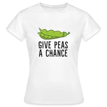 Donnez aux pois une chance Pois végétariens végétaliens - T-shirt Femme - blanc - Devant - AI Model Female 172 dark (172cm)