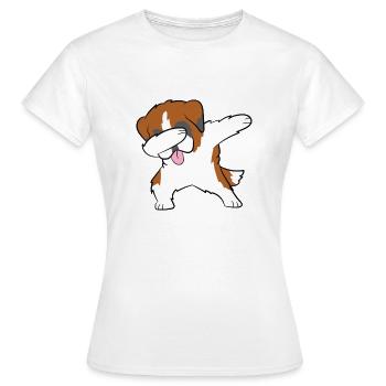 Dabbing Bernhardiner Dabbing chien danse - T-shirt Femme - blanc - Devant - AI Model Female 172 dark (172cm)