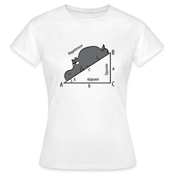 Mathe Pythagore Hypothenuse Hippopotame - T-shirt Femme - blanc - Devant - AI Model Female 172 dark (172cm)