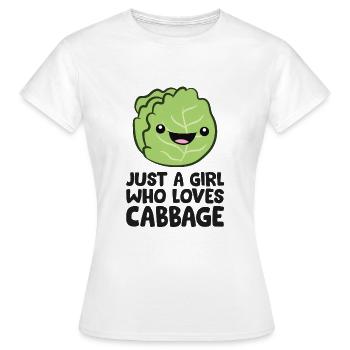 Nur ein Mädchen, das den Kohl liebt - Frauen T-Shirt - Weiß - Vorne - AI Model Female 172 dark (172cm)