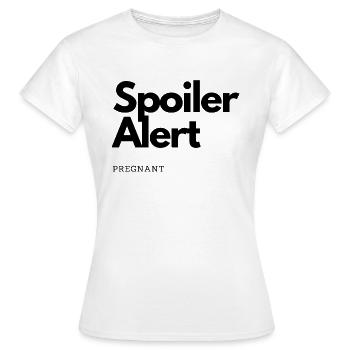 Spoiler Alert Pregnant Design - Frauen T-Shirt - Weiß - Vorne - AI Model Female 172 dark (172cm)