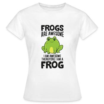 Les grenouilles sont fantastiques, je suis fantastique, - T-shirt Femme - blanc - Devant - AI Model Female 172 dark (172cm)