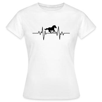 Pferd Herzschlag. Reit-T-Shirt - Frauen T-Shirt - Weiß - Vorne - AI Model Female 172 dark (172cm)