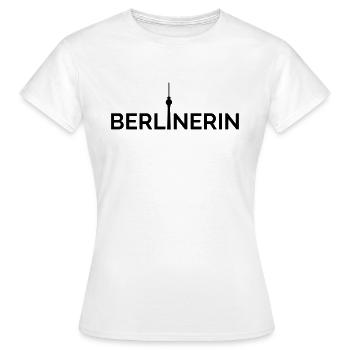Berlinerin Berlin Hauptstadt Fernsehturm - Frauen T-Shirt - Weiß - Vorne - AI Model Female 172 dark (172cm)