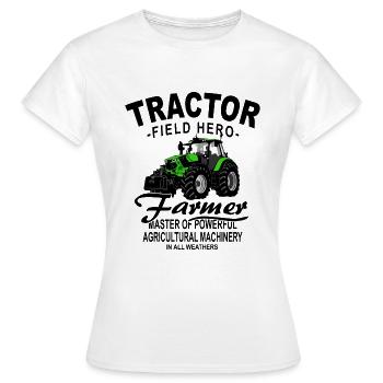 Tracteur - Remorqueur - Agriculteur - T-shirt Femme - blanc - Devant - AI Model Female 172 dark (172cm)
