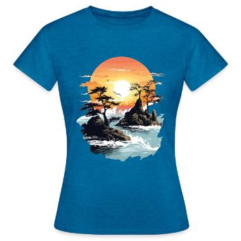 River of Life - Women's T-Shirt - antique blue sapphire heather - Front - AI Model Female 172 dark (172cm)
