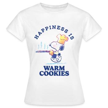 Peanuts Design Happiness Is Warm Cookies - Frauen T-Shirt - Weiß - Vorne - AI Model Female 172 dark (172cm)