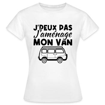 J'peux pas j'aménage mon van - T-shirt Femme - blanc - Devant - AI Model Female 172 dark (172cm)