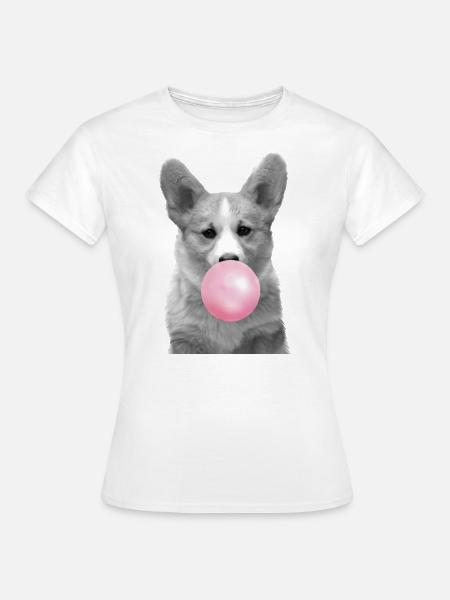Kaugummi-Corgi - Frauen T-Shirt - Weiß