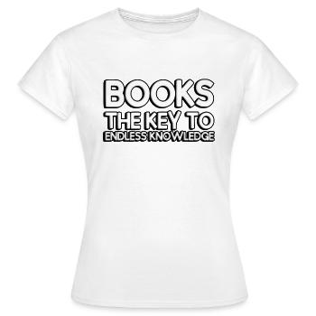 Les livres : les clés d’une connaissance infinie - T-shirt Femme - blanc - Devant - AI Model Female 172 dark (172cm)