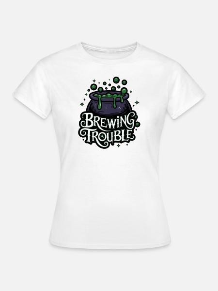 Hexenkessel – Brewing Trouble - Frauen T-Shirt - Weiß