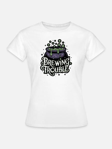 Hexenkessel – Brewing Trouble - Frauen T-Shirt - Weiß