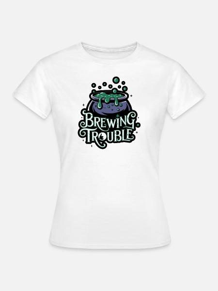 Hexenkessel – Brewing Trouble - Frauen T-Shirt - Weiß