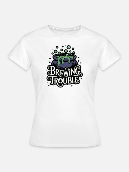 Hexenkessel – Brewing Trouble - Frauen T-Shirt - Weiß